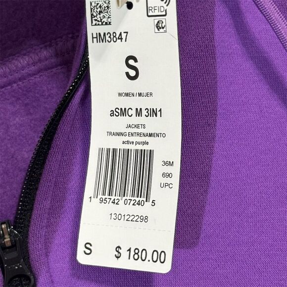 Adidas Stella McCartney True Strength Purple 3-in-1 Full Zip Hoodie Jacket S NWT - Picture 8 of 11